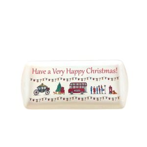 Milly Green British Design‎ "Happy Christmas" London Scene Ceramic Tray 11"x5"